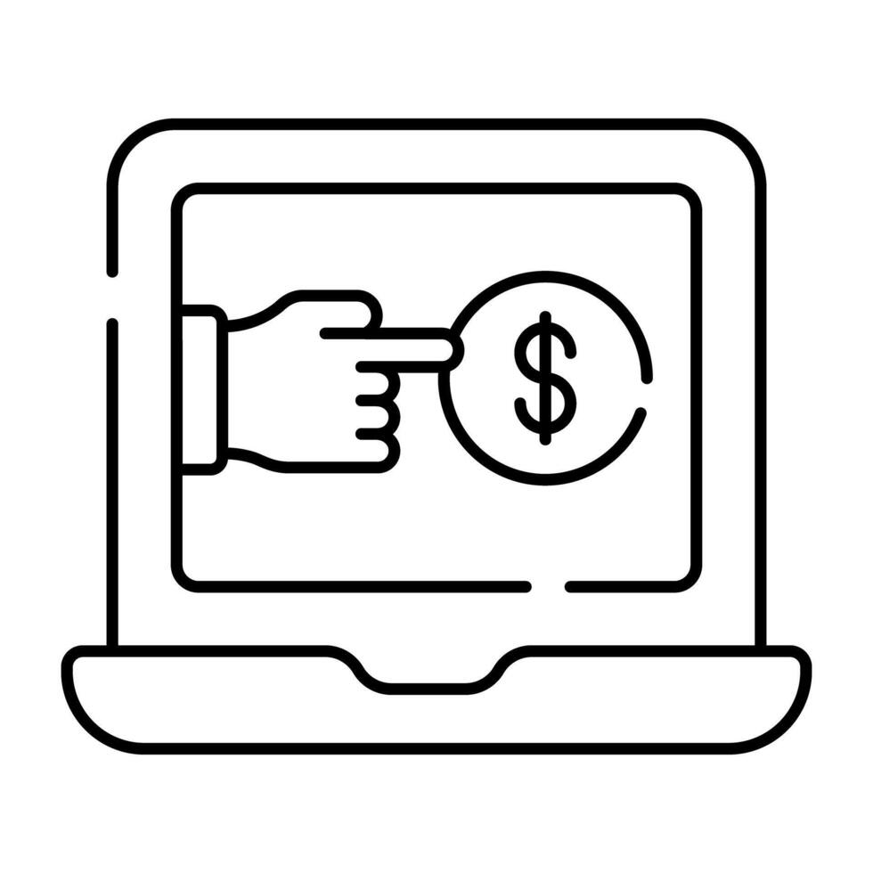 An editable design icon of pay per click vector
