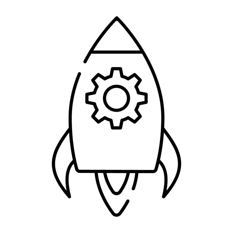 conceptual lineal diseño icono de lanzamiento vector