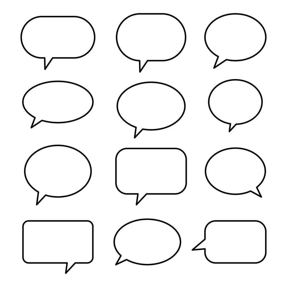 Speech bubble line icon, speech balloon, chat bubble art vector icon for apps and websites.