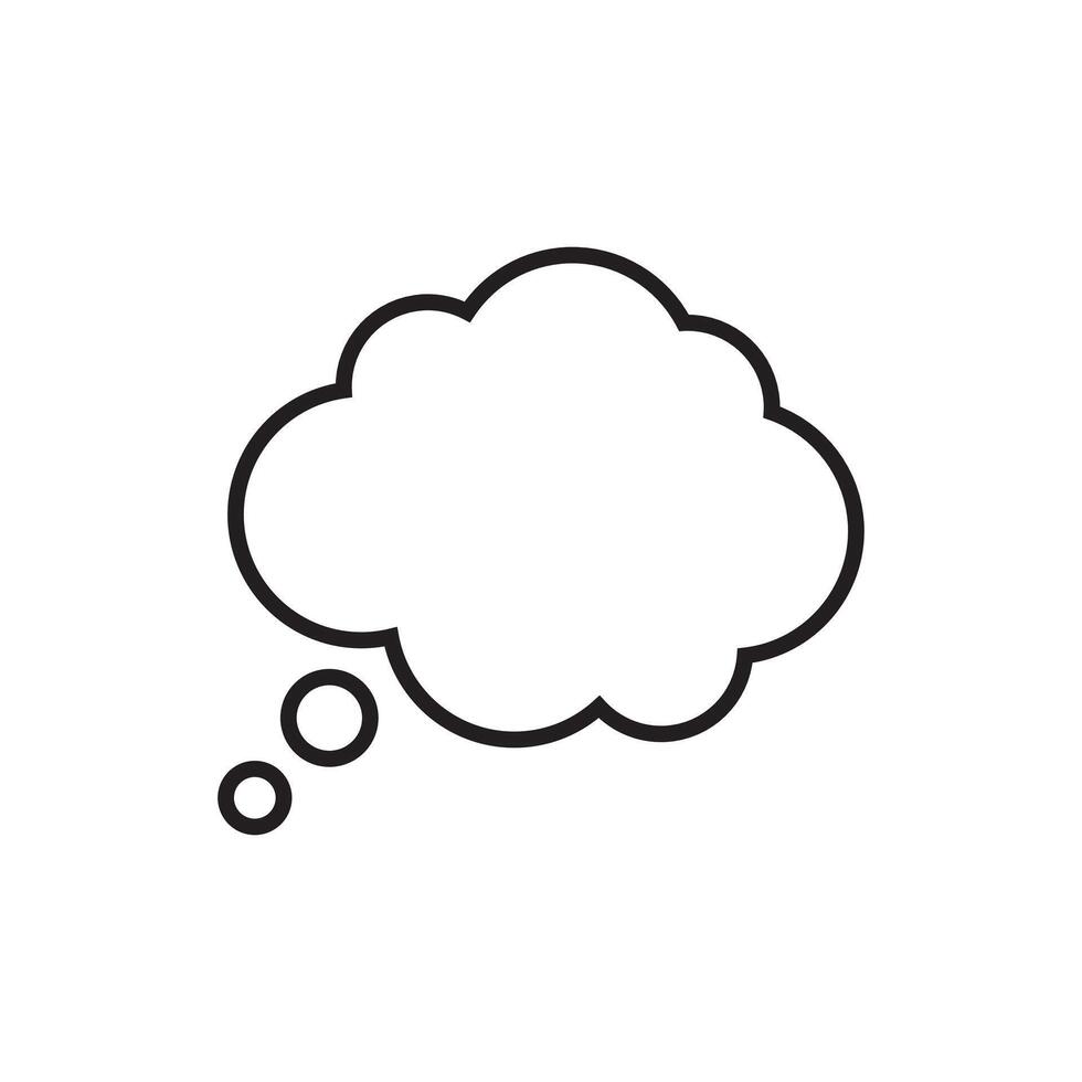 Think bubble icon. Think or speech bubble line vector icon.