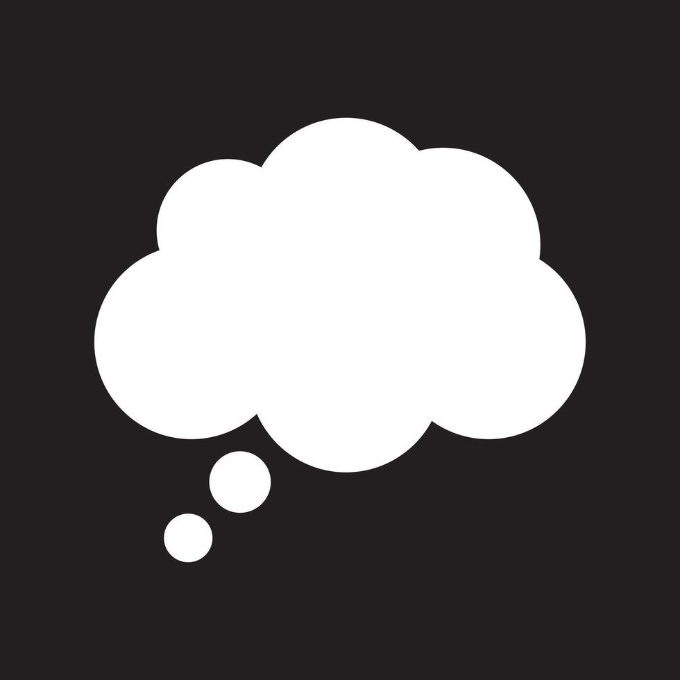 Thought bubble on the black background. Cartoon speech or think bubble. vector