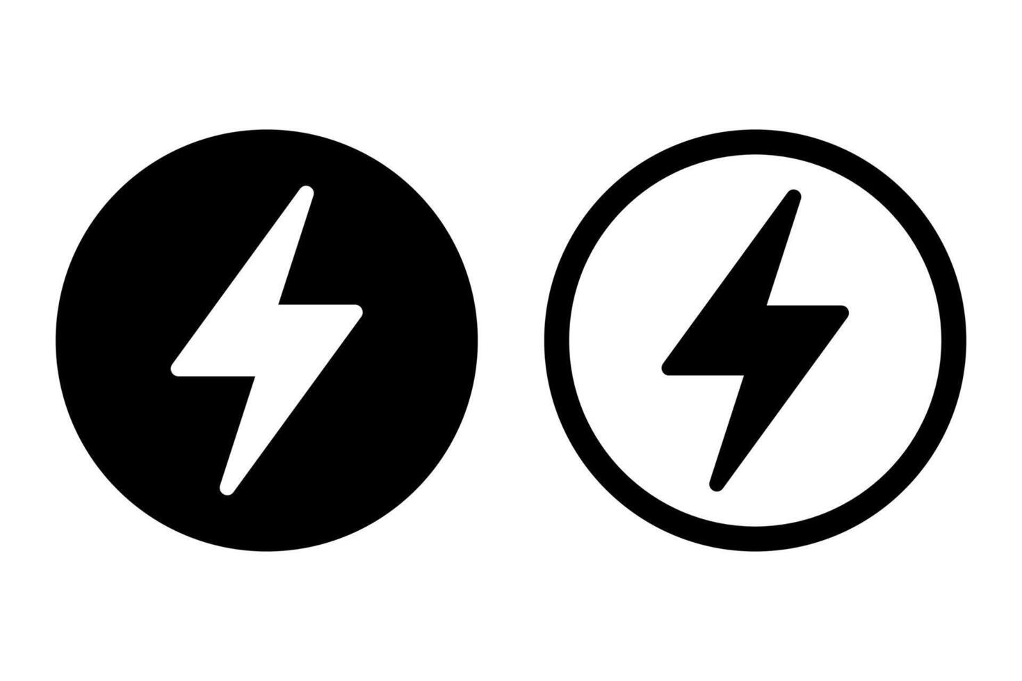 Lightning, electric power vector icon. Energy and thunder electricity symbol. Lightning bolt sign in the circle.