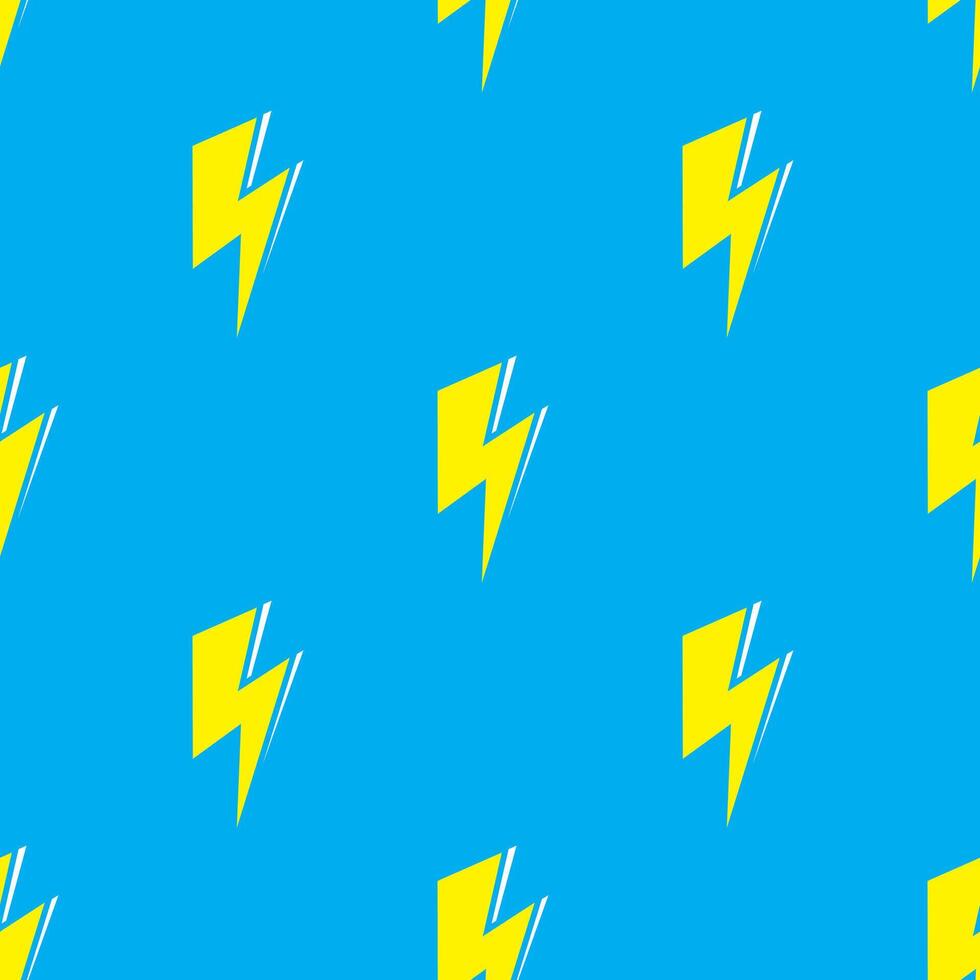 Electric lightning bolt seamless pattern. Vector background.