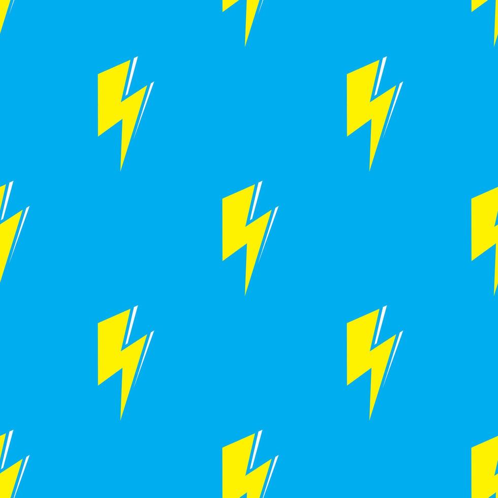 Electric lightning bolt seamless pattern. Vector background.