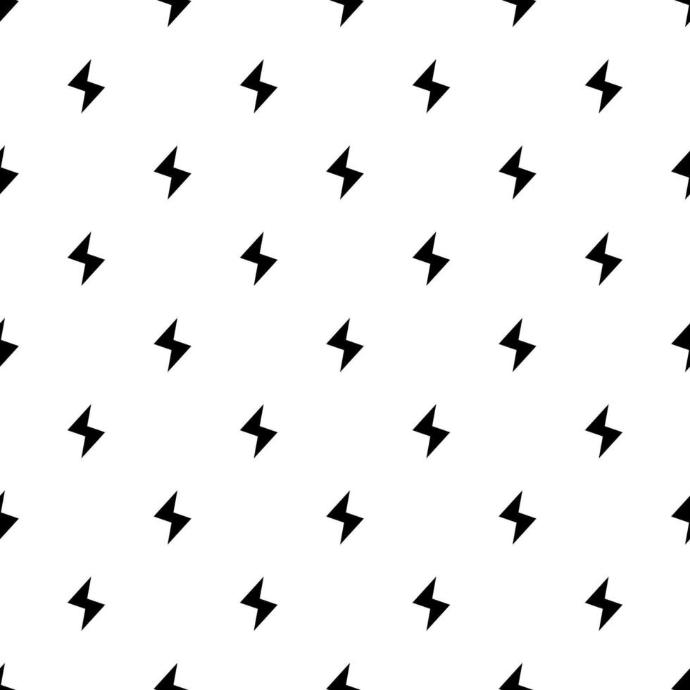 Lightning bolts, thunderbolts seamless pattern vector illustration.