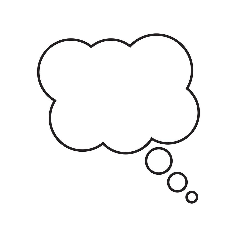 Think bubble icon. Think or speech bubble line vector icon.