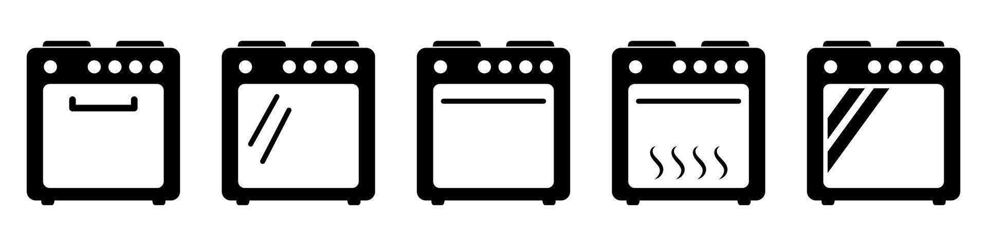 Stove oven icon, vector gas stove. Kitchen cooking appliance. Vector illustration.