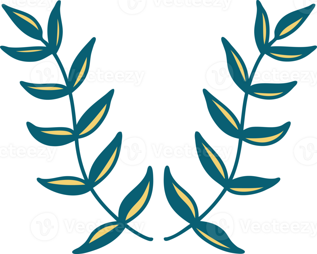 iconic tattoo style image of a laurel png