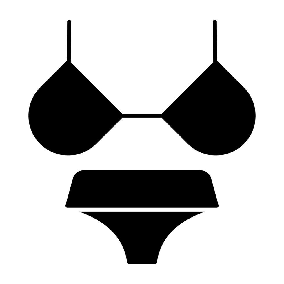 moderno diseño icono de playa vestido, sostén con ropa interior vector