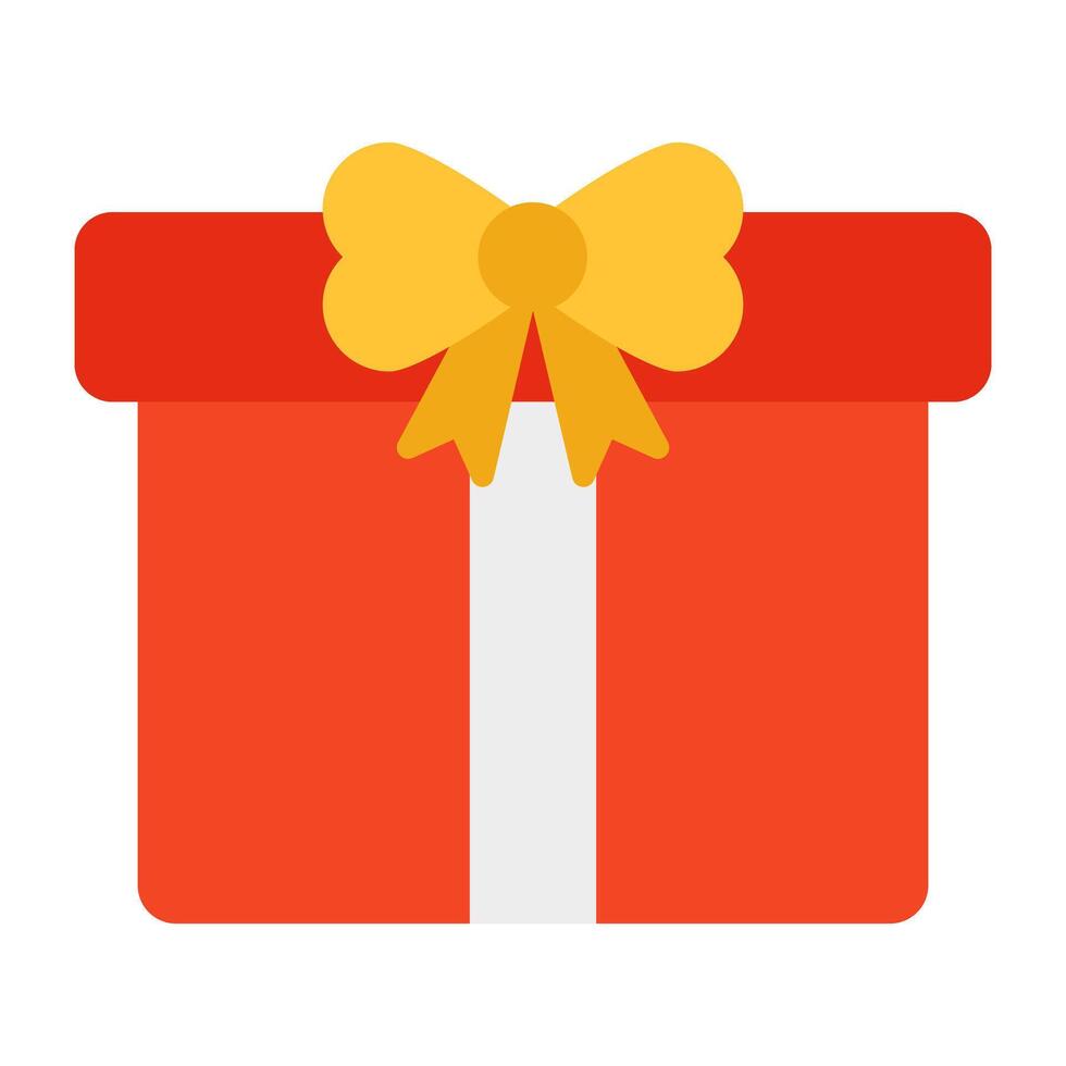 A wrapped package icon, flat design of gift box vector