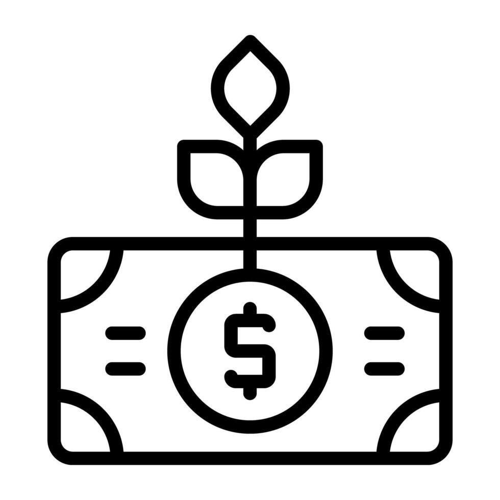 icono de diseño moderno de planta de dólar vector