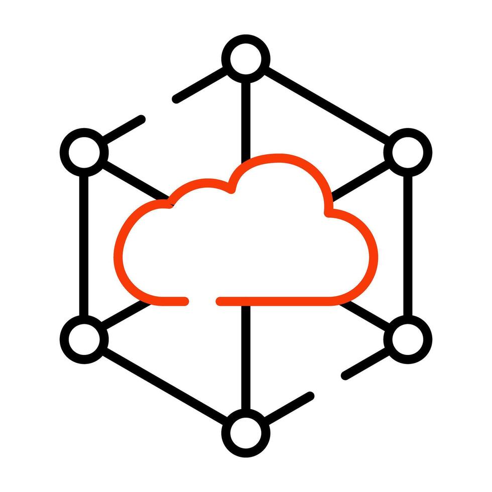 A modern design icon of cloud infrastructure vector