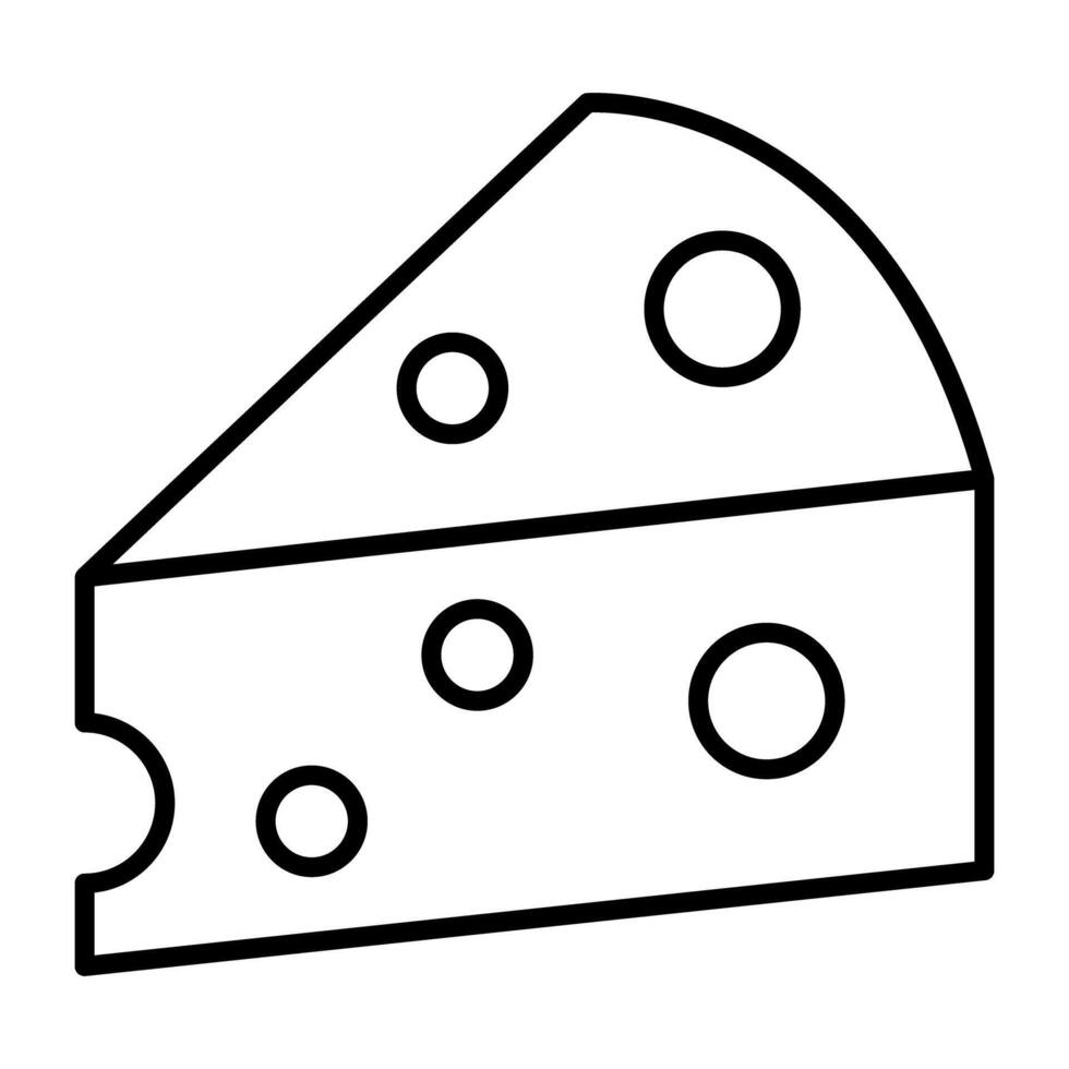 un único diseño icono de queso rebanada vector