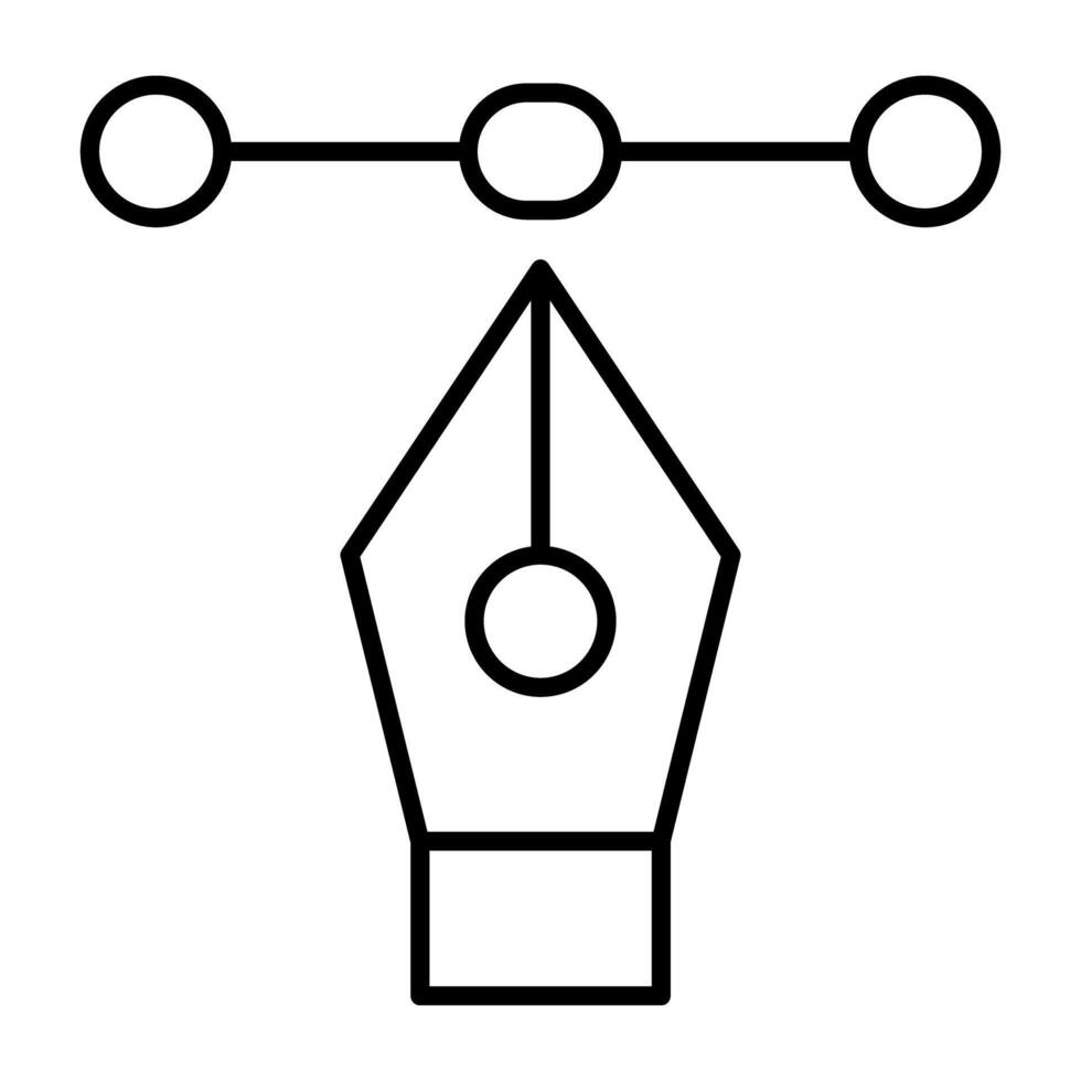 un único diseño icono de bezier herramienta vector