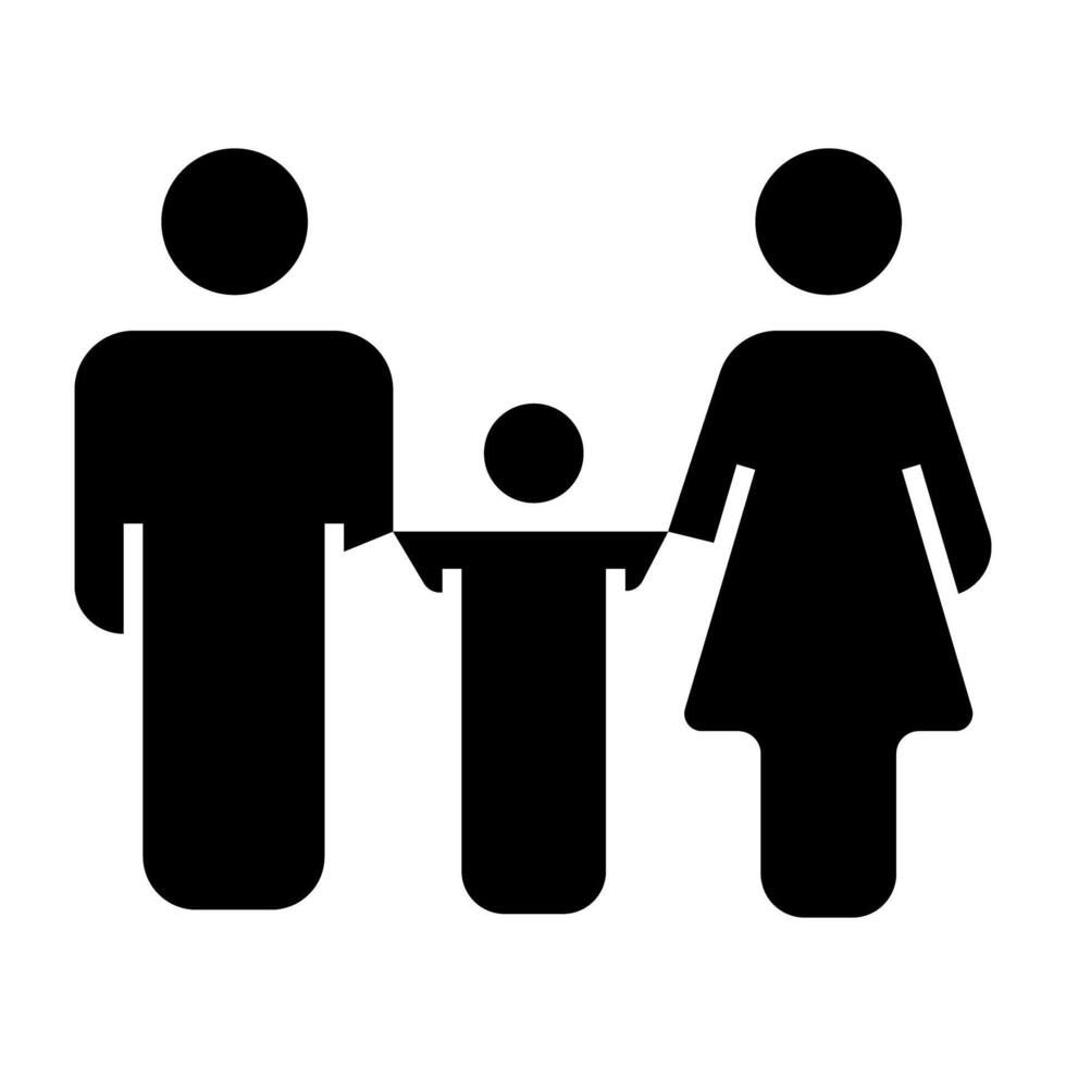 madre y padre con niño, icono de familia vector