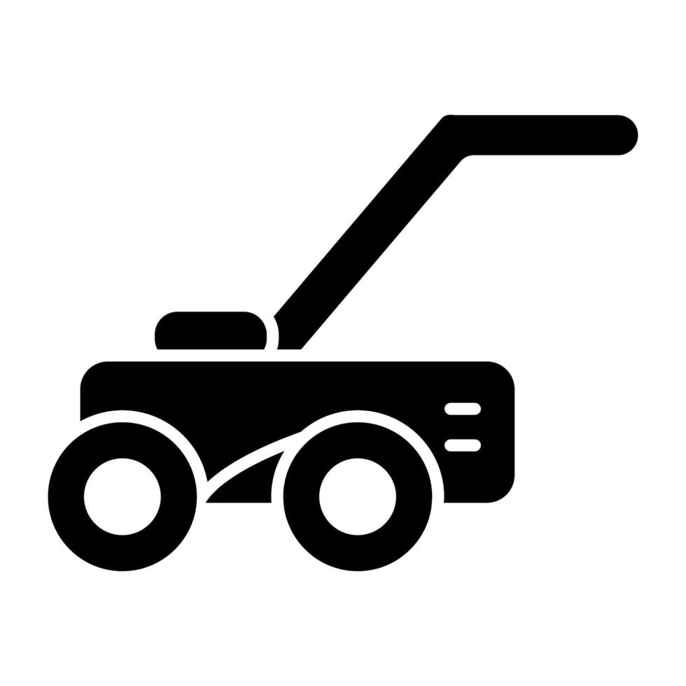 A lawn mower machine icon in unique design vector