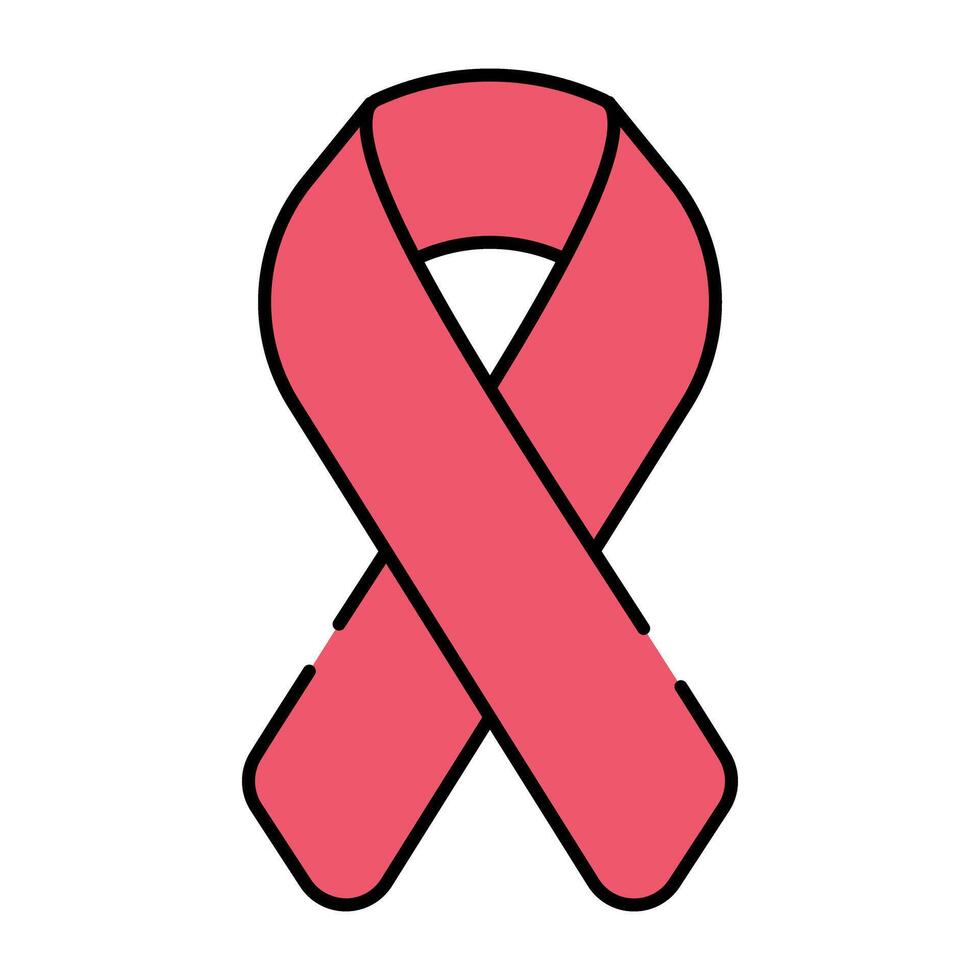 A unique design icon of cancer awareness ribbon vector