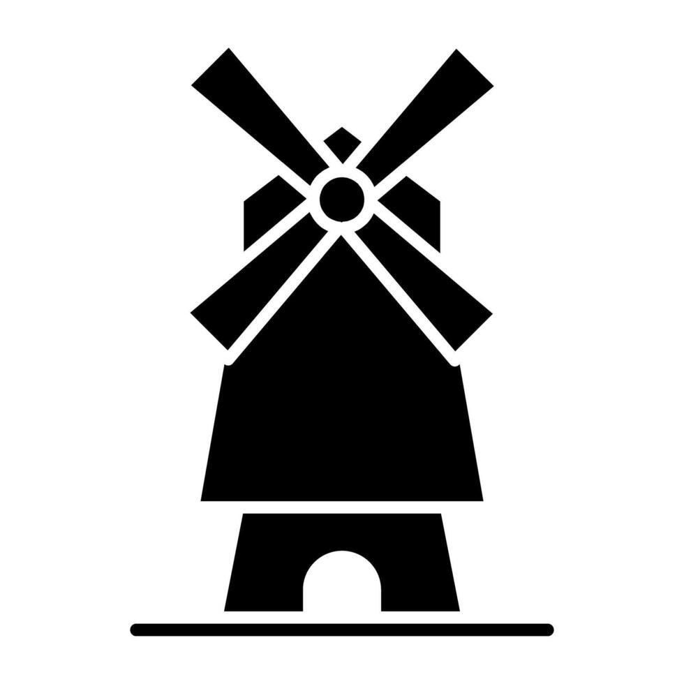 An editable design icon of domestic windmill vector