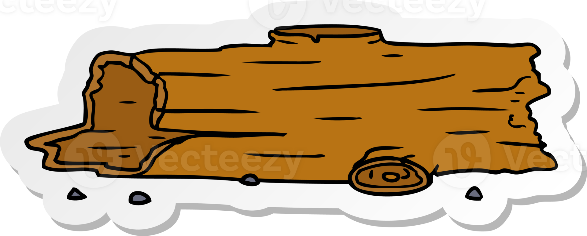 hand drawn sticker cartoon doodle of a tree log png