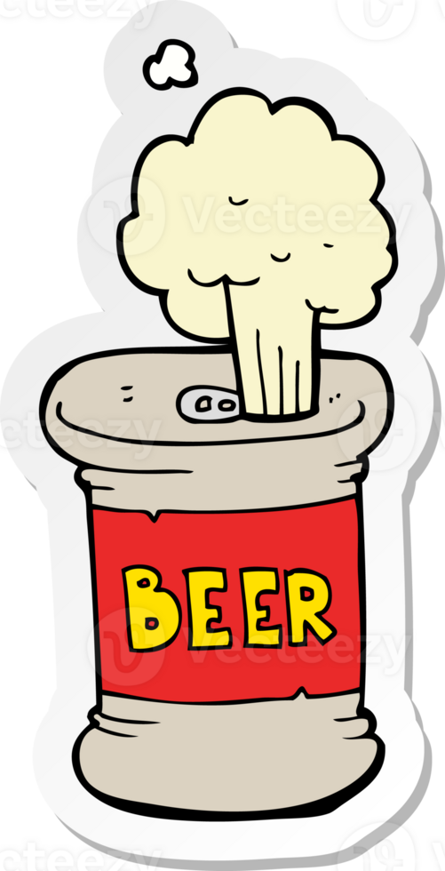 sticker of a cartoon beer can png