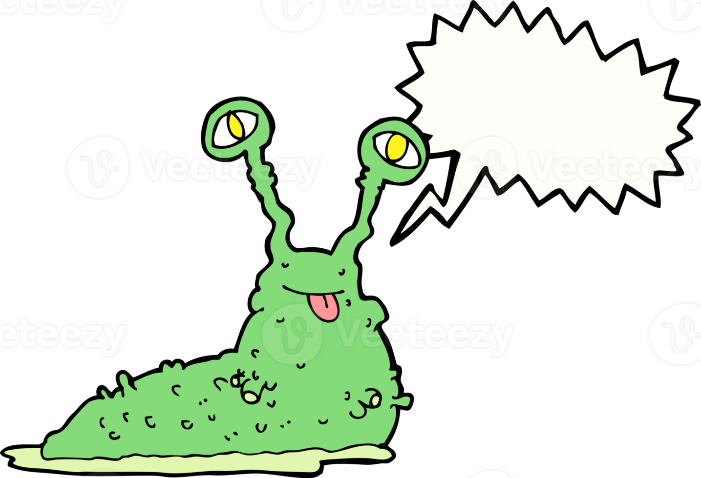 cartoon gross slug with speech bubble png