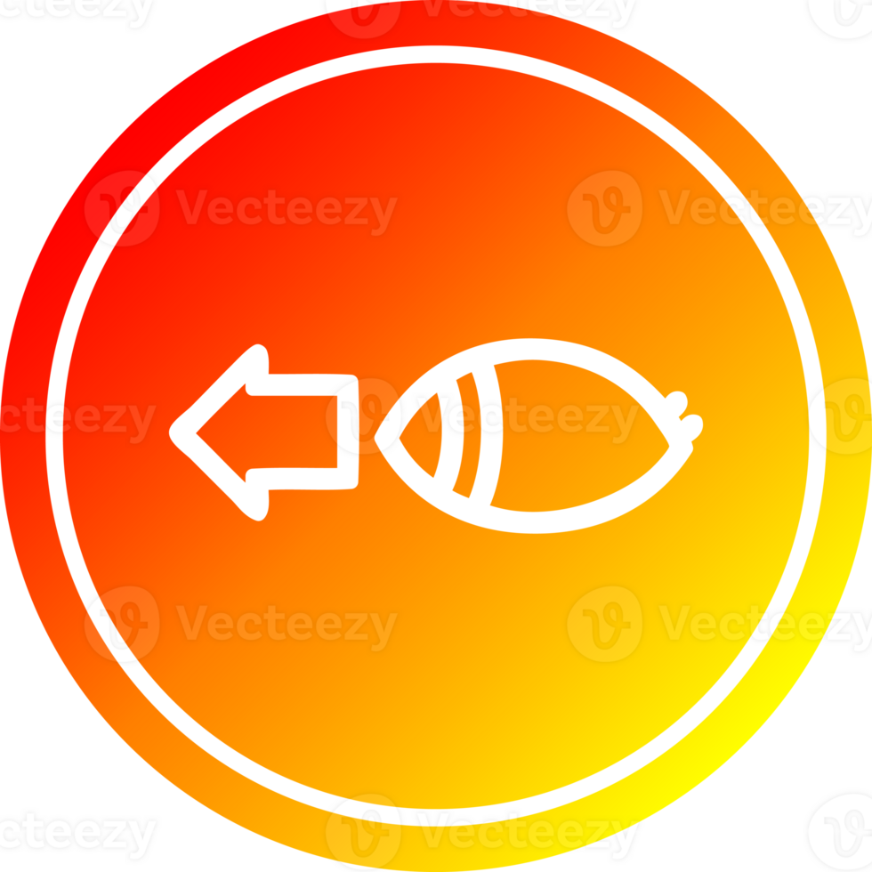 staring eye circular icon with warm gradient finish png
