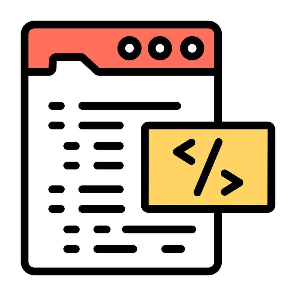 A colored design icon web coding vector