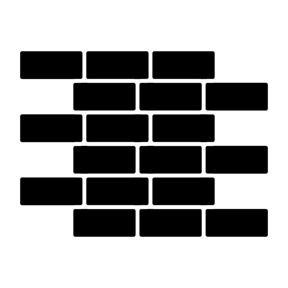 Bricks with trowel, icon of wall construction vector