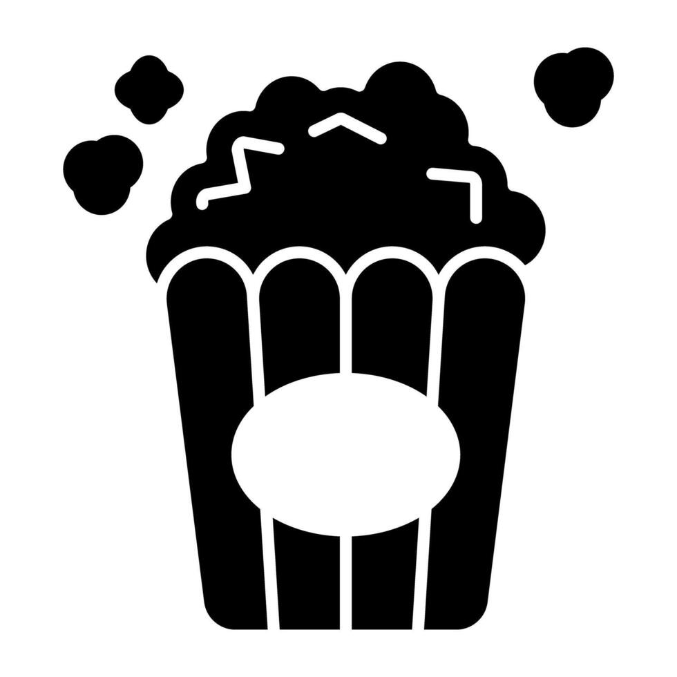 Cinema snacks packet, icon of popcorn vector
