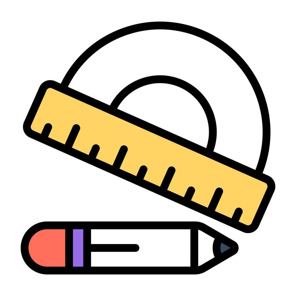 A flat design icon of drafting vector