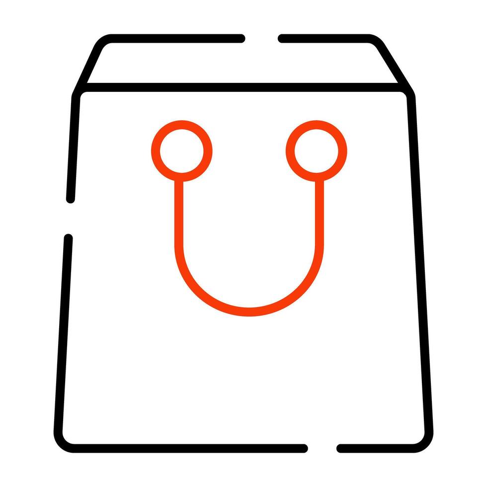 An editable design icon of shopping bag vector