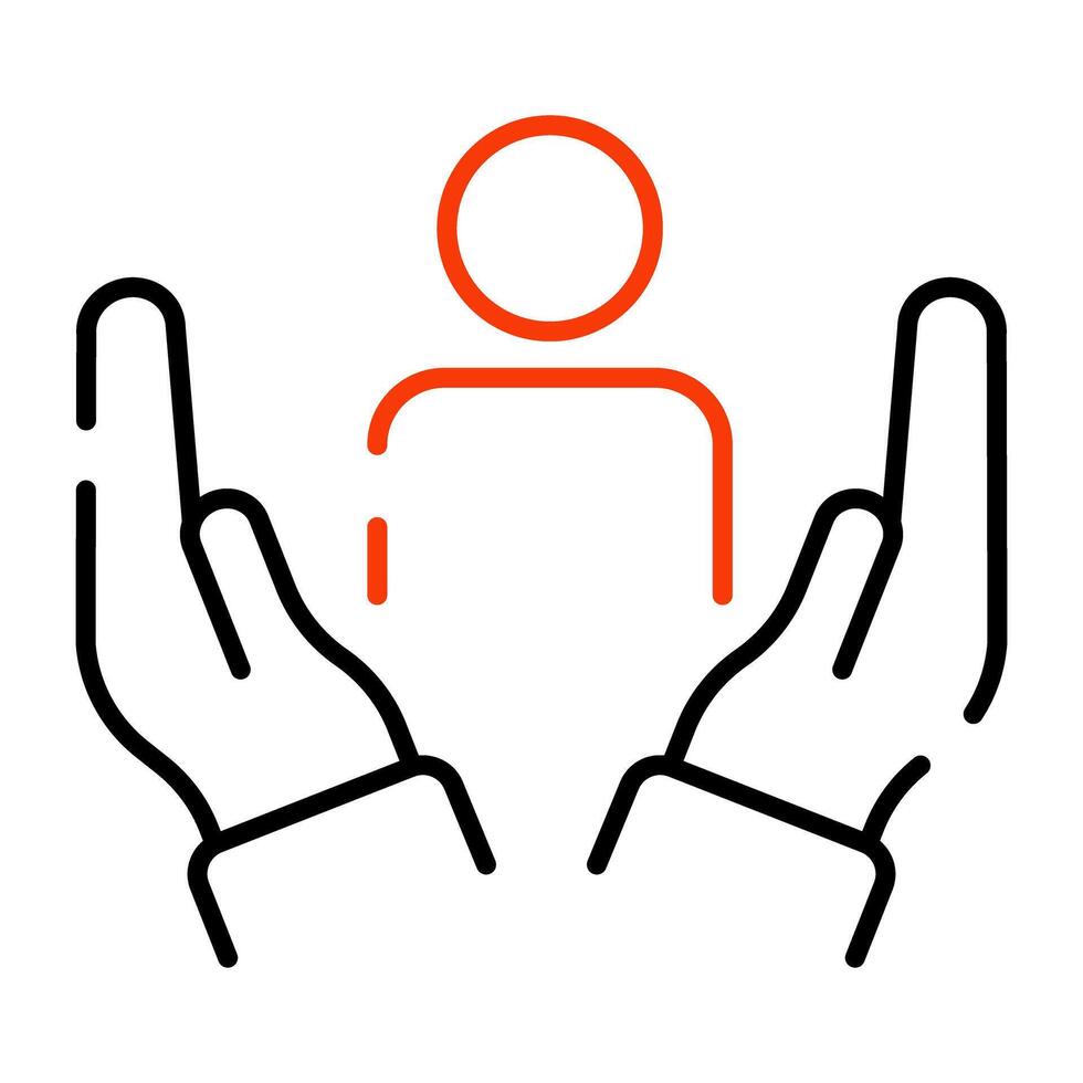 Avatar in hands symbolising concept of customer care vector