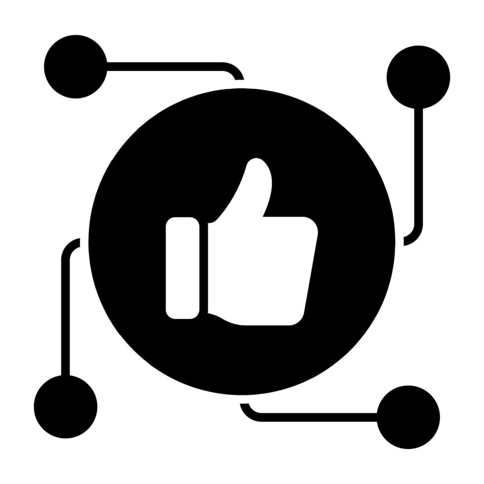 A solid design icon of thumbs up vector