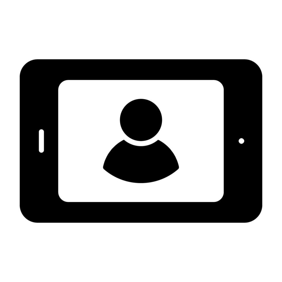Mobile video call icon in solid design vector