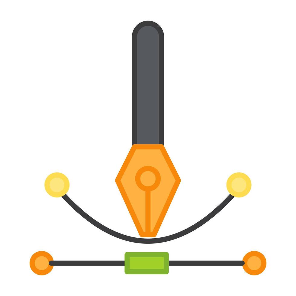 A unique design icon of bezier curve tool vector
