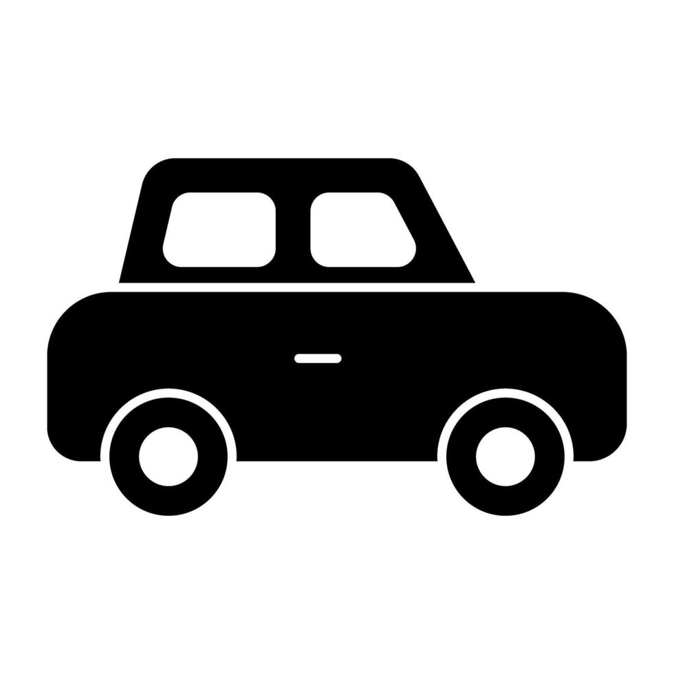 A private transport icon, solid design of car vector