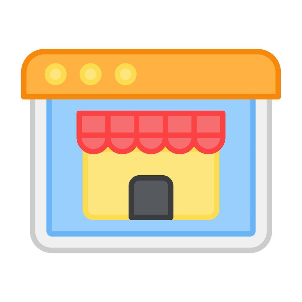 Outlet on web page, icon of web shop vector