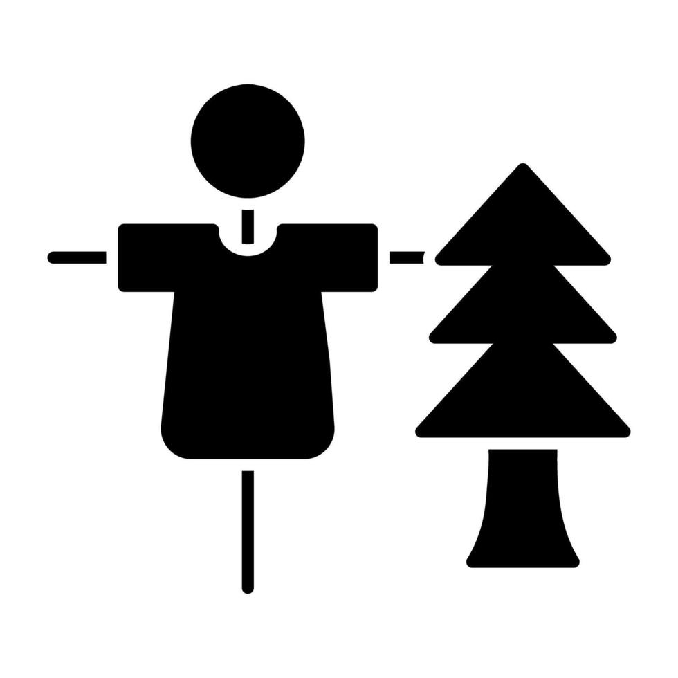 Scarecrow icon, editable vector design
