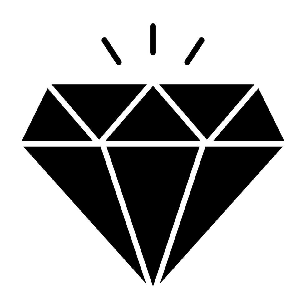 A shining carbon alloy icon, vector design of diamond