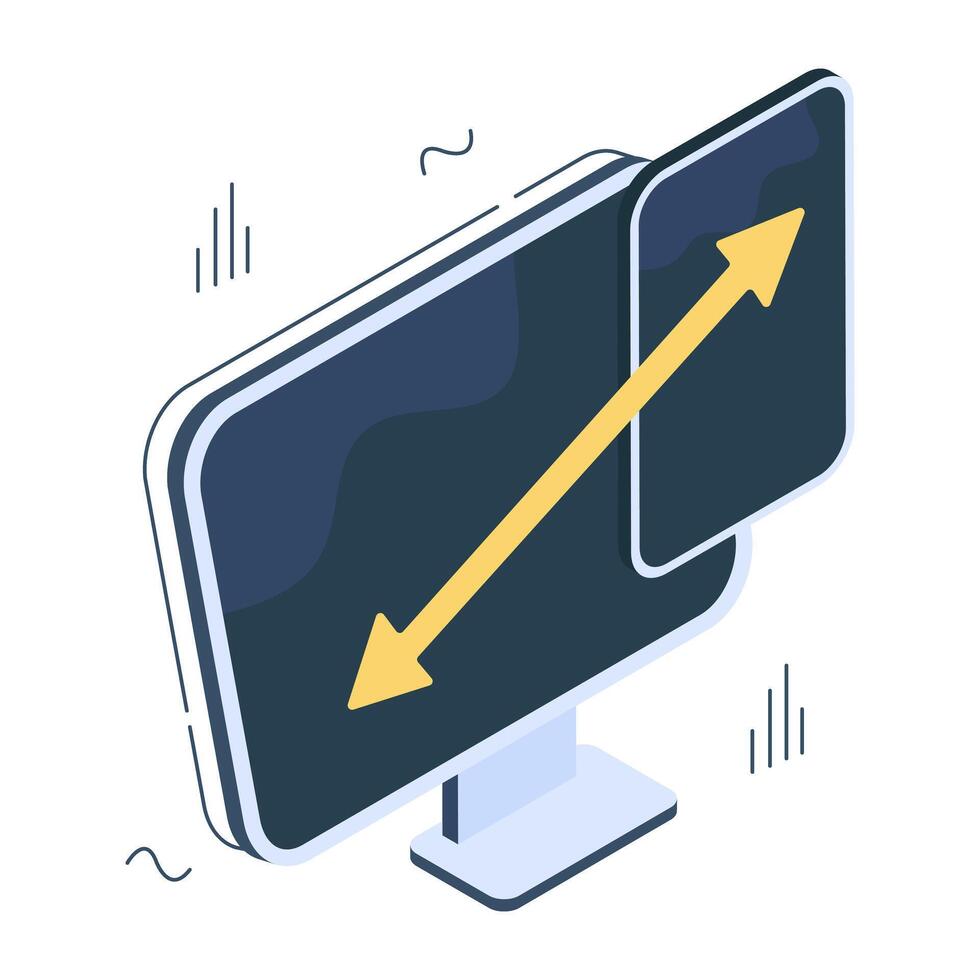 A isometric design icon of responsive design vector