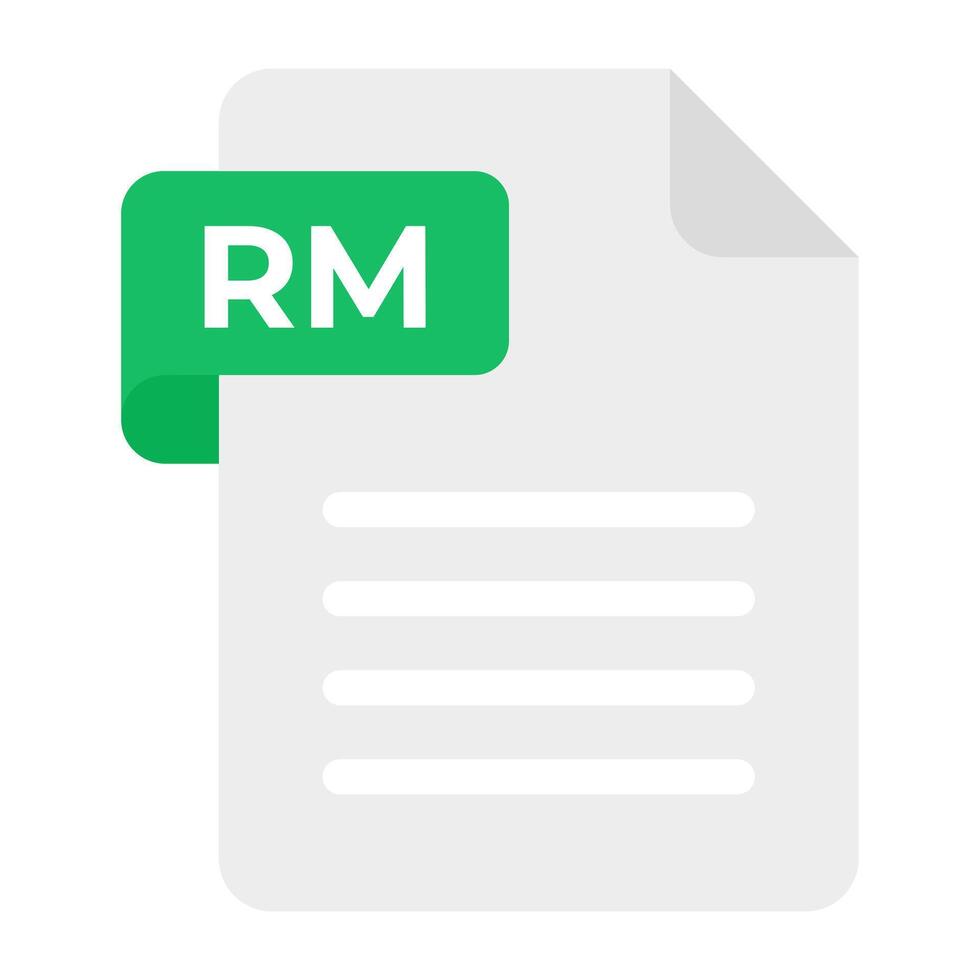 A creative design icon of rm file format vector