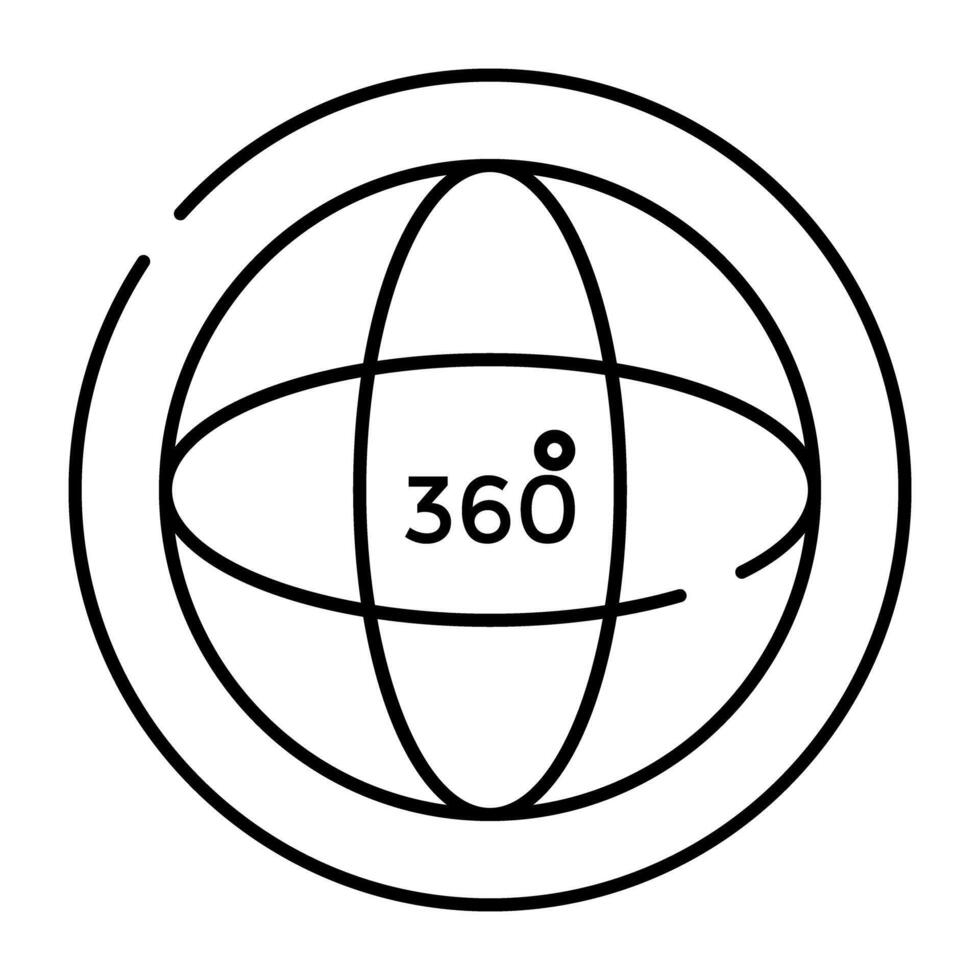 A creative design icon of 360 degree view vector