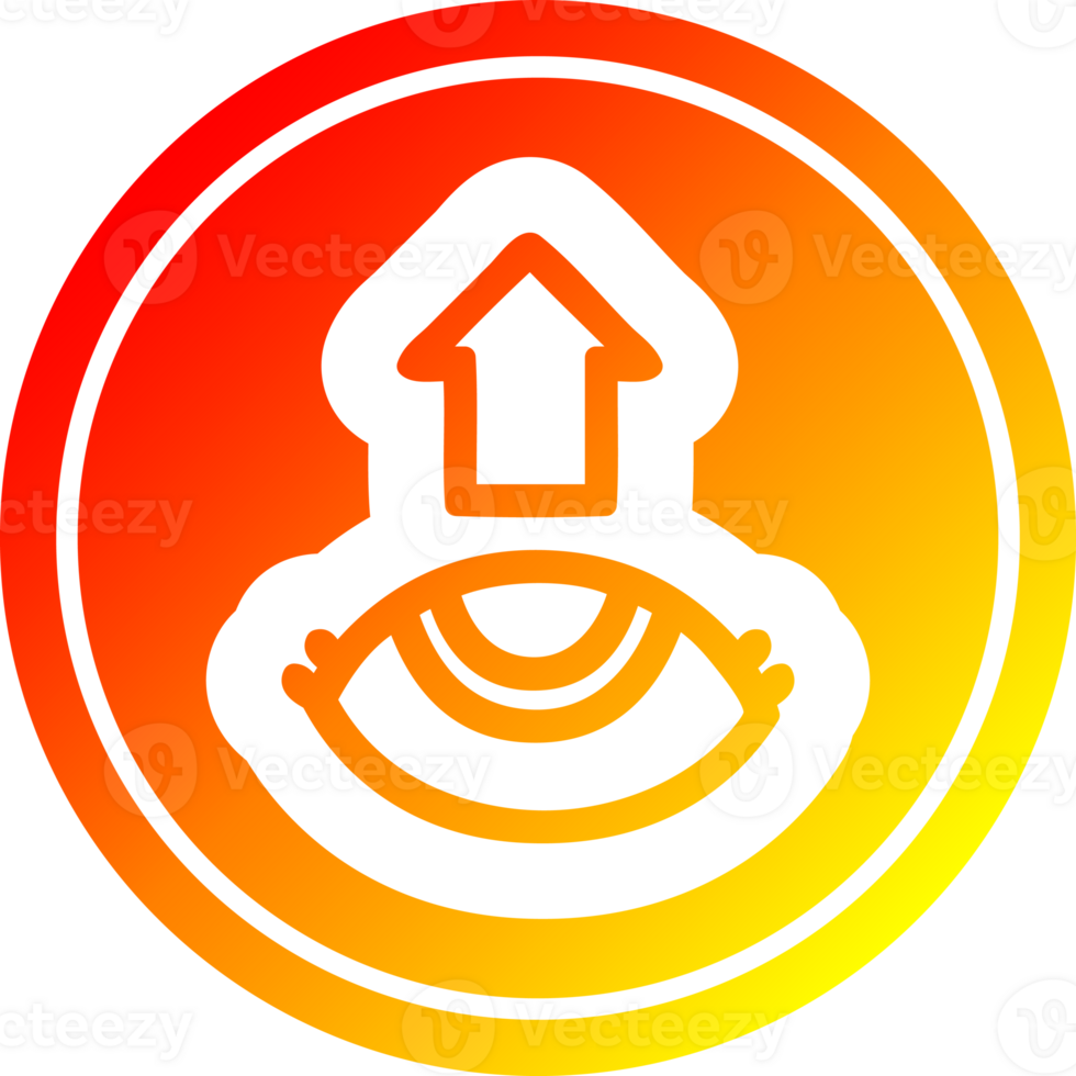 eye looking up icon with warm gradient finish png