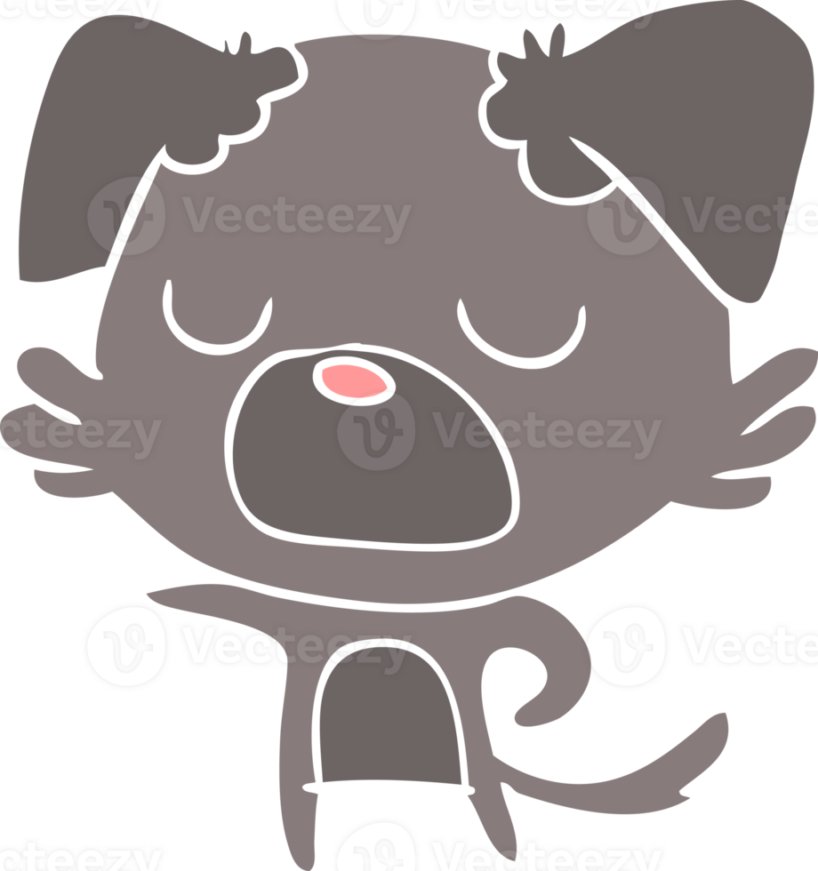 flat color style cartoon dog png