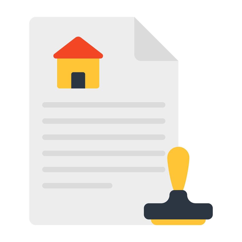 Home printed on page with stamp denoting concept of property Stamp paper vector