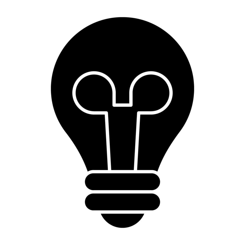 A solid design icon of light bulb showing concept of idea vector