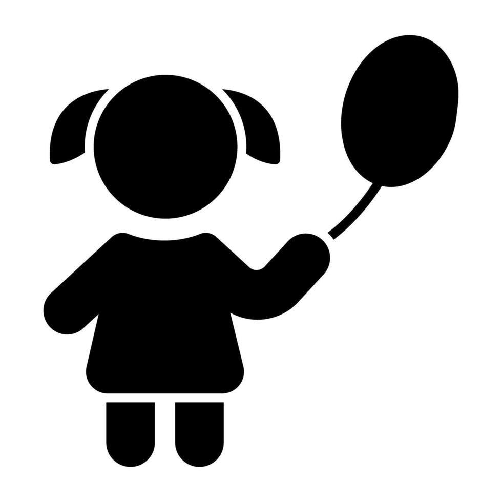 An editable design icon of balloon girl vector