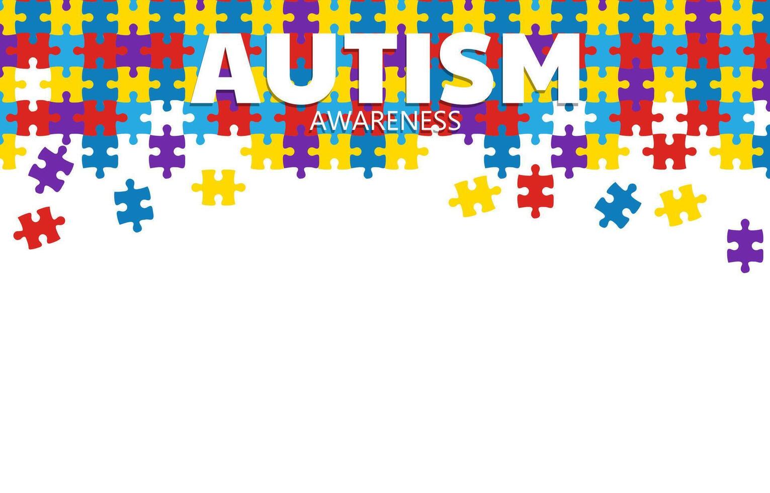 autism awareness background with colorful concept vector