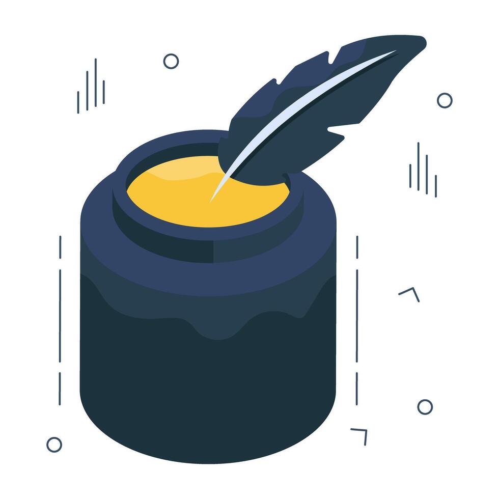 Editable design icon of inkpot vector