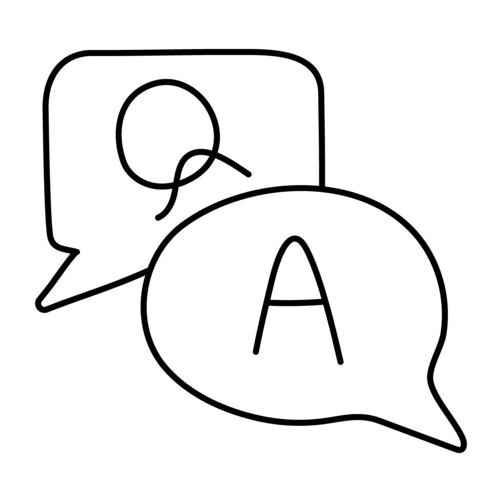 A linear design icon of question and answer vector